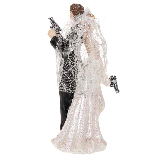 Tortenfigur Brautpaar aus Polyresin 15,5cm Hochzeitstorte Agenten-Motiv | Floristik24.at