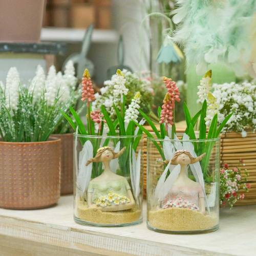 Floristik24 Traubenhyazinthe im Birkentopf Weiß 24cm