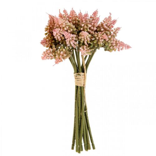 Floristik24 Traubenhyazinthe künstlich Hyazinthe Rosa 28cm 12St im Bund