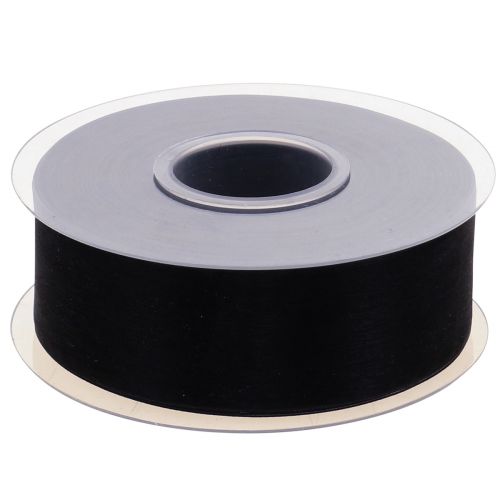 Artikel Trauerflor Organzaband mit Webkante Schwarz 40mm 50m