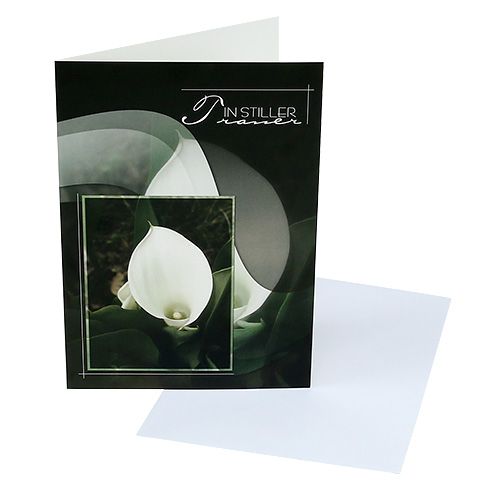 Floristik24 Trauerkarten mit Calla "In stiller Trauer" 5St