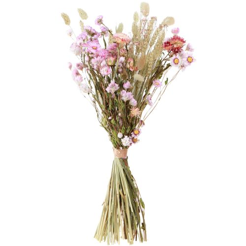 Artikel Trockenblumenstrauß Rosa Strohblumen Lagurus Weizen 55cm