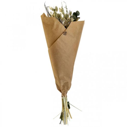 Floristik24 Trockenblumenstrauß Distel Eukalyptus getrocknet Silbern 64cm