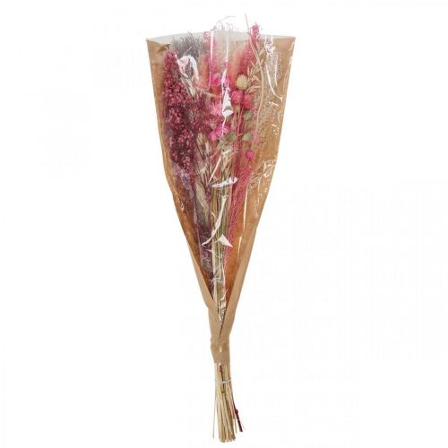 Floristik24 Trockenblumenstrauß Rosa Weiß Phalaris Sterndolde 80cm 160g