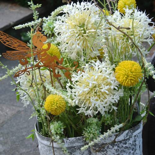 Floristik24 Trommelschlägel Craspedia Gelb Künstliche Gartenblume Seidenblumen 15St