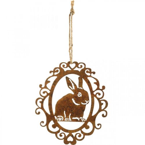 Floristik24 Hase zum Aufhängen Edelrost Osterdeko Metall Osterhase H20cm