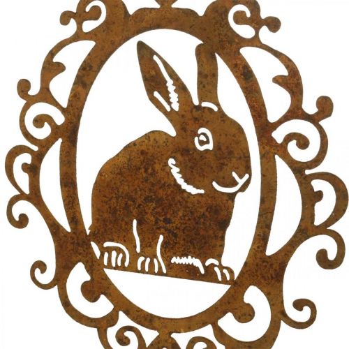Floristik24 Hase zum Aufhängen Edelrost Osterdeko Metall Osterhase H20cm