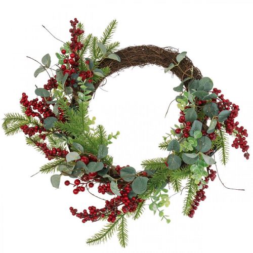 Floristik24 Türkranz Weihnachten beleuchtet Beeren LED Kranz Ø37cm