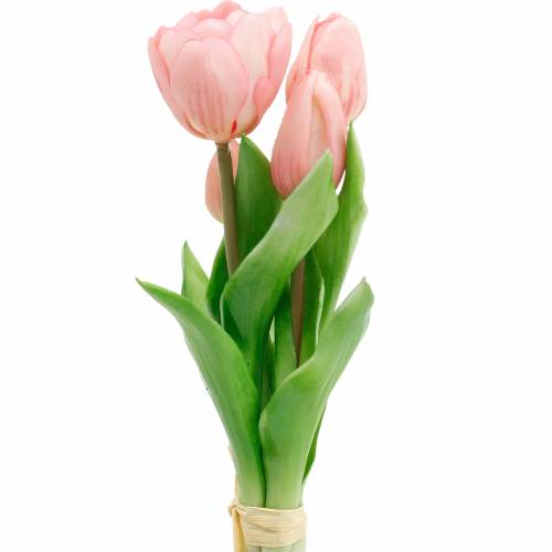 Tulpen-Bund Real Touch, Kunstblumen, Künstliche Tulpen Rosa