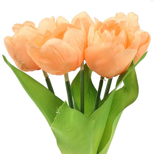 Floristik24 Tulpe künstlich Pfirsichfarben 26,5cm 5St