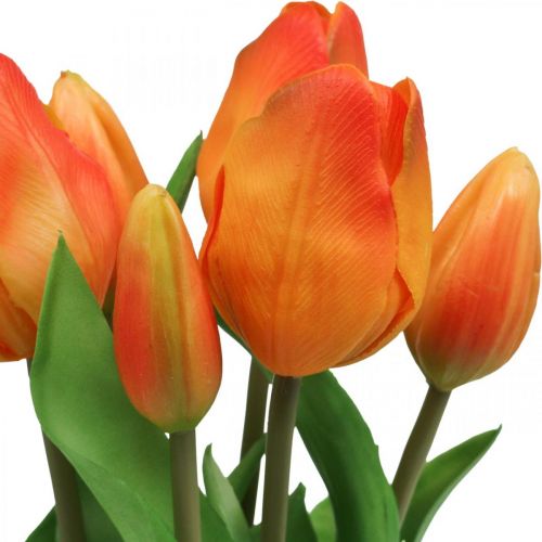 Artikel Künstliche Tulpe Orange Kunstblumenstrauß 38cm 7St