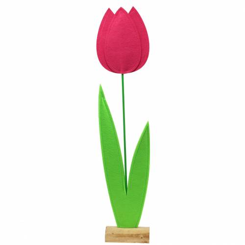 Floristik24 Gigantische Filzblume Tulpe Grün, Pink 19,5cm x 24cm H88cm Schaufensterdekoration