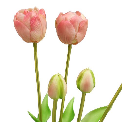 Floristik24 Tulpen Strauß Rosa Real-Touch L43,5cm 5St