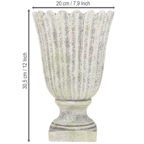 Artikel Übertopf Deko Pokal Antik Steinguss Grau Ø20cm H30,5cm