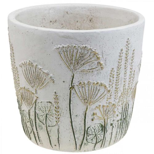 Floristik24 Übertopf Groß Blumentopf Keramik Weiß Gold Ø20,5cm H20cm