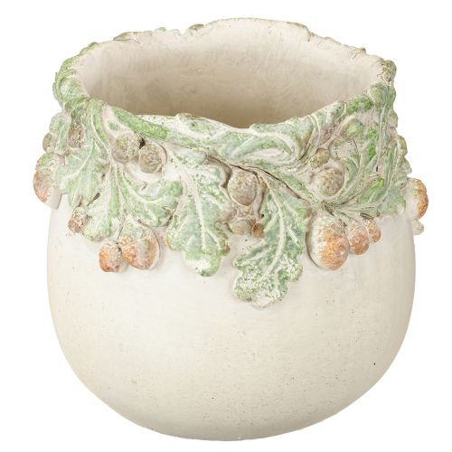 Floristik24 Übertopf Herbst Eicheln Pflanztopf Steinguss Ø14,5cm H13cm