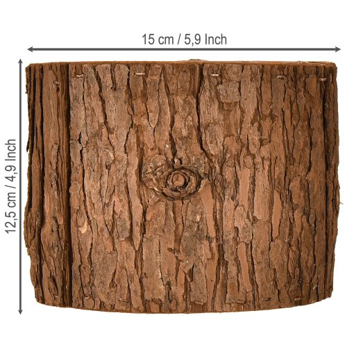 Artikel Übertopf Holz rund Pflanztopf Pinienrinde Ø15cm H12,5cm