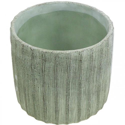 Floristik24 Übertopf Keramik Grün Retro gestreift Ø19,5cm H17,5cm