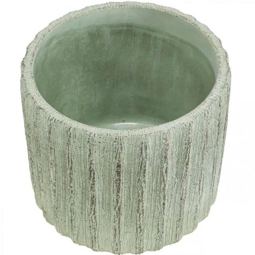 Floristik24 Übertopf Keramik Grün Retro gestreift Ø12,5cm H11,5cm