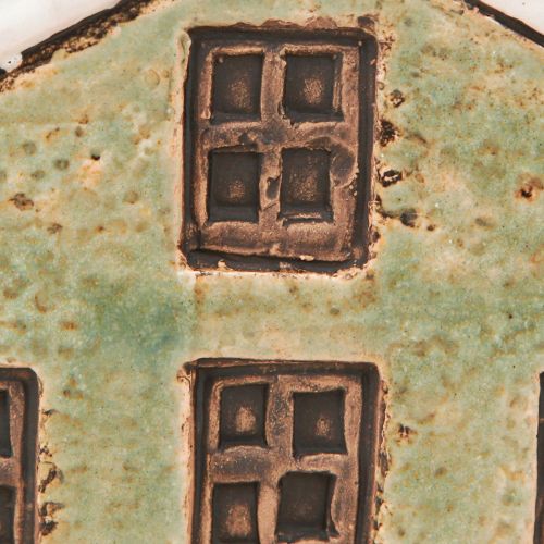 Artikel Übertopf Keramik Haus Advent Mint Weiß 10×10×12cm