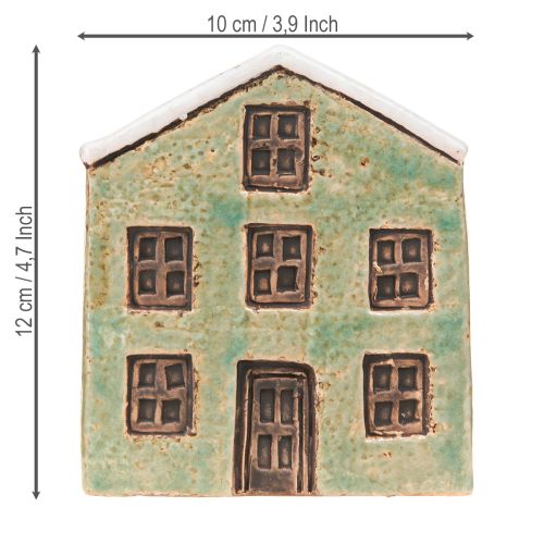Artikel Übertopf Keramik Haus Advent Mint Weiß 10×10×12cm