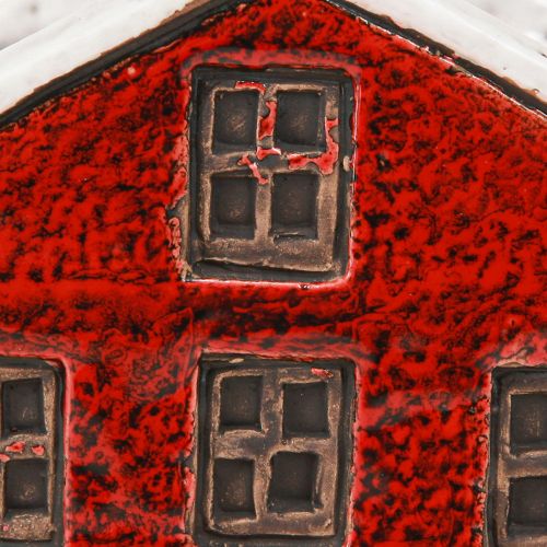 Artikel Übertopf Keramik Haus Advent Rotweiß 10×10×12cm