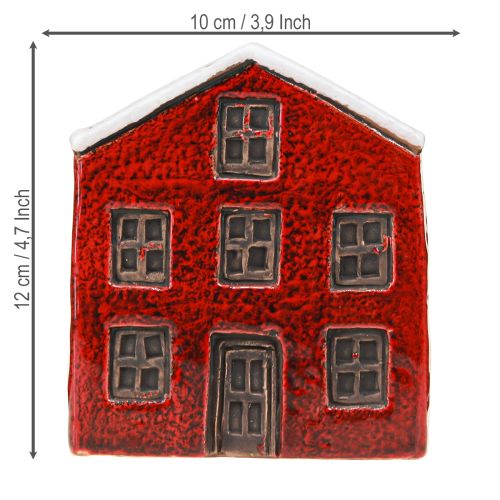 Artikel Übertopf Keramik Haus Advent Rotweiß 10×10×12cm