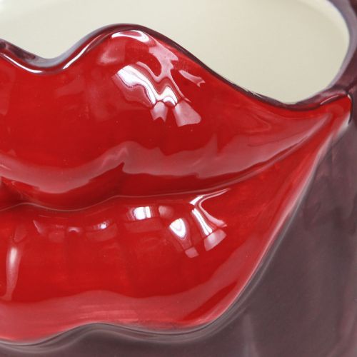 Floristik24 Übertopf Keramik Kussmund Vase Rosa Lila Ø14,5cm 2St