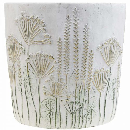 Artikel Übertopf Keramik Weiß Gold Blumentopf Ø17,5cm H16,5cm
