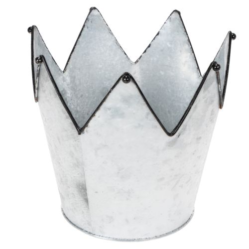 Übertopf-Set aus Metall in Kronenform, Zink, Ø 21,5/19,5/17 cm, 3-teilig | Floristik24.at