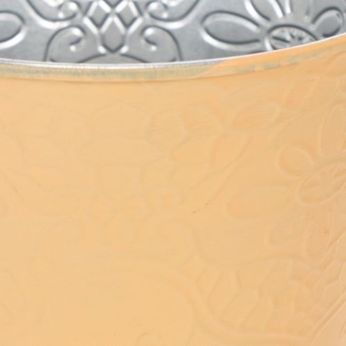 Übertopf Metall Blumenübertopf Ø13,5cm H12,5cm Pastell Orange | Floristik24.at