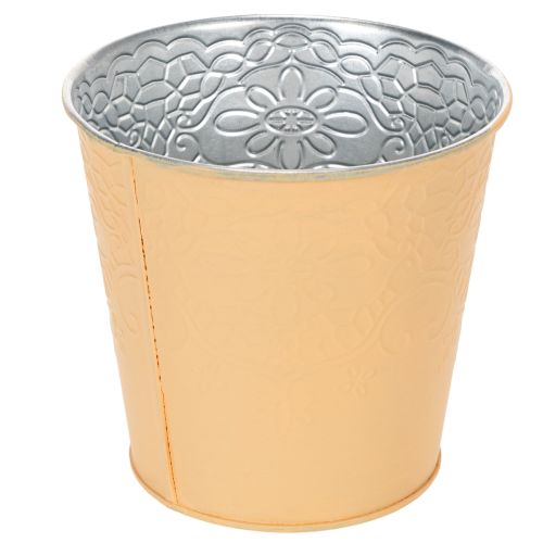 Übertopf Metall Blumenübertopf Ø13,5cm H12,5cm Pastell Orange | Floristik24.at