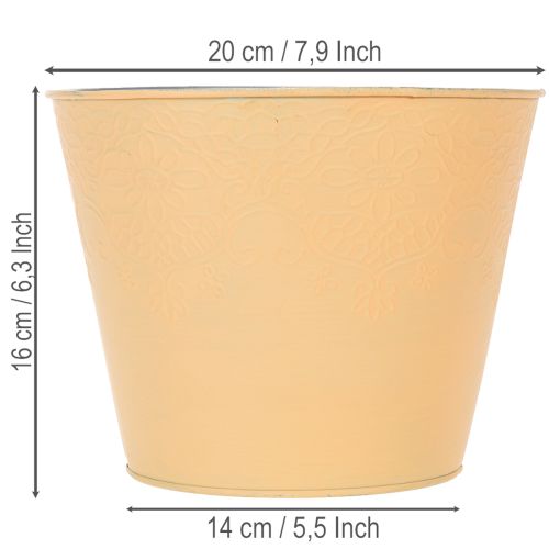 Artikel Übertopf Metall Blumenübertopf Pastell Orange Ø20cm H16cm