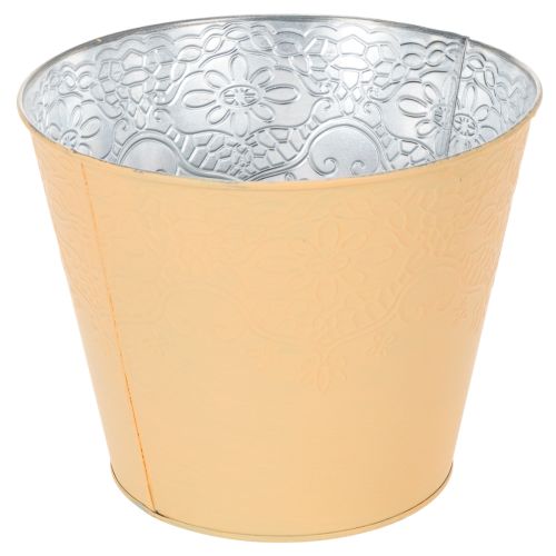 Artikel Übertopf Metall Blumenübertopf Pastell Orange Ø20cm H16cm