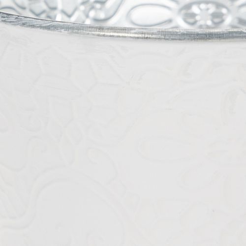Artikel Übertopf Metall Blumenübertopf Pastell Weiß Ø16cm H14cm