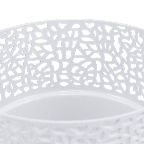 Floristik24 Übertopf Plastik Weiß Ø11,5cm H12,5cm 1 St