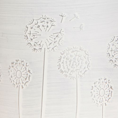 Artikel Übertopf Pusteblumen Metall Blumentopf Weiß Ø15,5cm H15,5cm