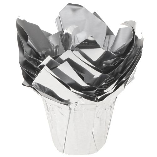 Artikel Übertopf Silber Glanz Geschenkverpackung Ø5,5cm H6cm 8 St