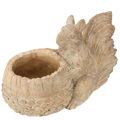 Übertopf mit Eichhörnchen Steinguss Deko 26×14×19cm