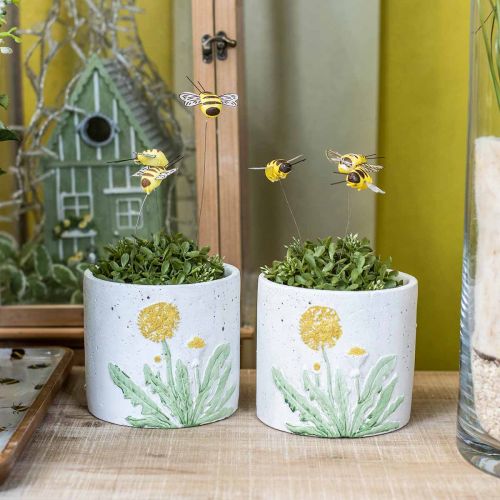 Artikel Übertopf Beton Löwenzahn Sommerdeko Blumentopf Ø12,5cm H11cm 3St