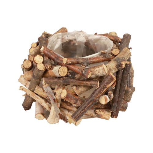 Floristik24 Übertopf Holz Blumentopf Holz Deko Natur H10,5cm Ø10cm