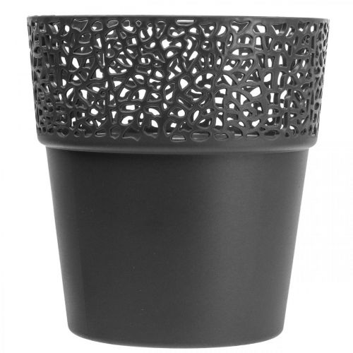 Floristik24 Übertopf Kunststoff Blumentopf Anthrazit Ø11,5cm H12,5cm