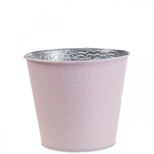 Floristik24 Blumentopf Metall Blumenübertopf Pastell Rosa Ø12cm