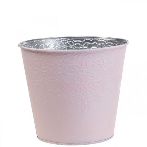 Floristik24 Übertopf Metall Blumenübertopf Pastell Rosa Ø13,5cm H12,5cm