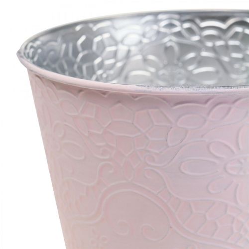 Artikel Übertopf Metall Blumenübertopf Pastell Rosa Ø13,5cm H12,5cm