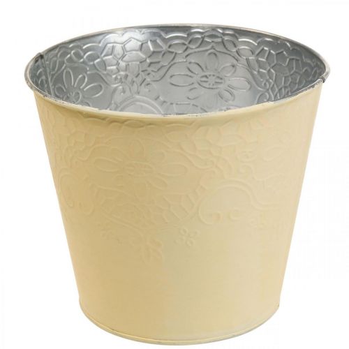 Floristik24 Übertopf Metall Blumenübertopf Pastell Gelb Ø13,5cm H12,5cm