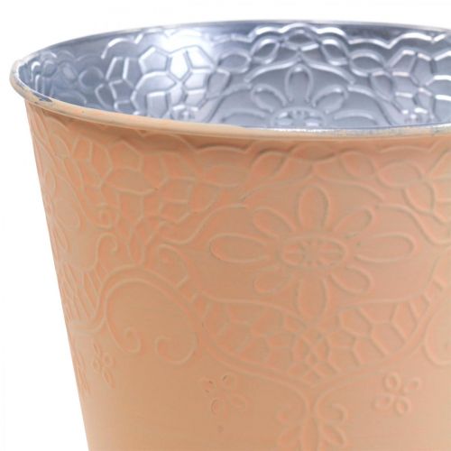 Floristik24 Blumentopf Metall Blumenübertopf Pastell Orange Ø12cm
