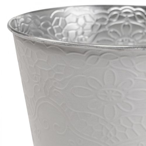 Floristik24 Übertopf Metall Blumenübertopf Pastell Weiß Ø20cm H16cm