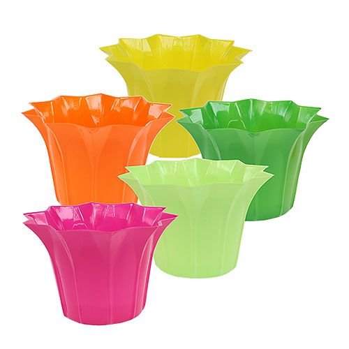 Floristik24 Übertopf Plastik bunt sort. Ø12cm 10St