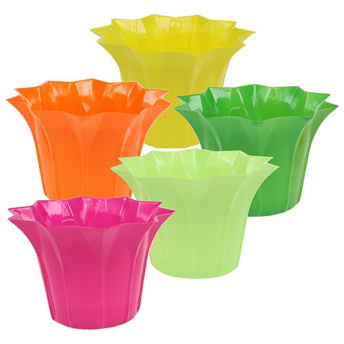 Floristik24 Übertopf Plastik bunt sort. Ø14cm 10St